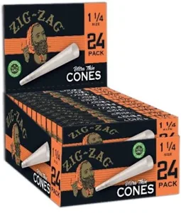 Zig Zag 1 1/4 Ultra Thin Cones 24pk