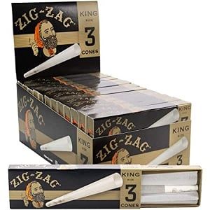 Zig Zag Paper Cones - King Size, 3 per box